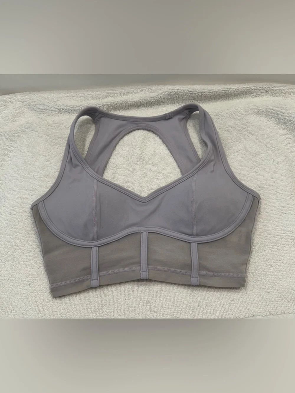 WISKII Mesh Corset Sports Bra Taro Ice Cream (Small) - Picture 3 of 7